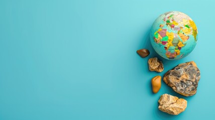 A world globe with natural elements, symbolizing global ecology and environmental awareness