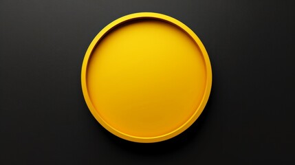 The solid yellow circle stands out against the minimalist, dark black background. Simple yet eye-catching and modern elements. This makes it suitable for a variety of designs.