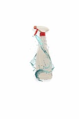3D rendering of a bottle of liquid isolated on a white background.