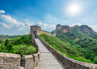 The Great Wall of China. Famous travel destinations in China. - obrazy, fototapety, plakaty
