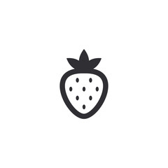 Strawberry icon. Strawberry silhouette. Strawberry stencil. Fresh berry. Wild strawberry. Fresh fruits. Logo template. Food icon. Symbol of vegetarianism. Healthy food. Proper nutrition. Berry juice 