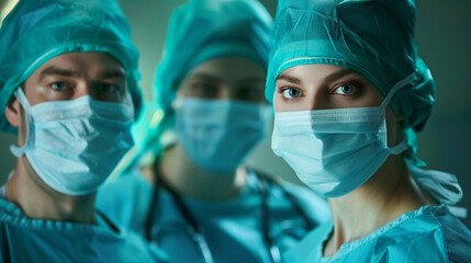 group of medical doctor in operating room