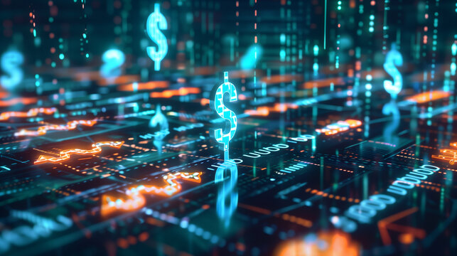 digital business financial transaction, cash flow in business, secure finance network, business finance concept photo