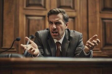 A lawyer arguing in a court - obrazy, fototapety, plakaty