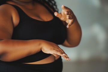 plussize dancers hands gracefully positioned