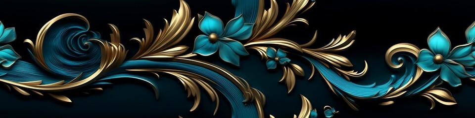 Seamless Background Embellished with Floral Patterns and Borders