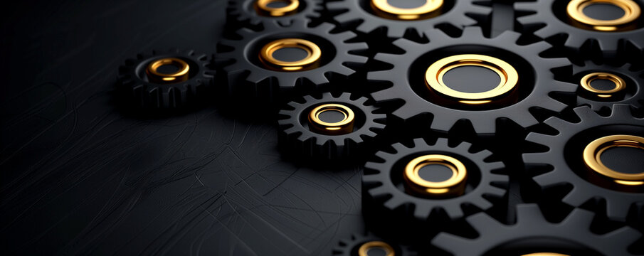 The background consists of gears. Gears, mechanisms, steampunk.
