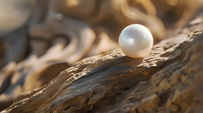 a white pearl sitting on top of a tree branch