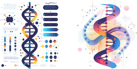 Molecule structure genetic test. Genealogy sequence illustration