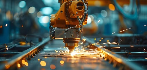 Sparks Flying in a Factory Machine