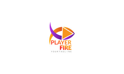 player flat logo best vector simple and elegant design vector Illustration