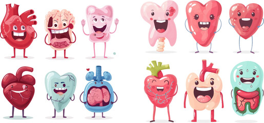 Smiling lung, happy heart and funny brain - obrazy, fototapety, plakaty