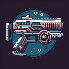 futuristic gun illustration for video game 