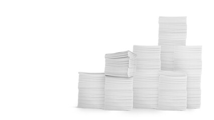 stack of papers isolated on a white background