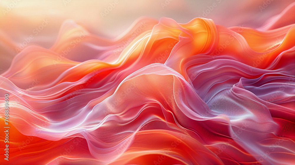 Poster abstract peach background with curved lines, effect and sense of movement. generative ai