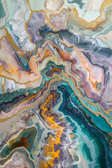 abstract painting of geode minerals, pastel colors