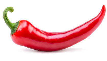 red hot chili pepper isolated on white background. Clipping Path