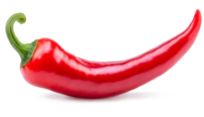 Keuken spatwand met foto red hot chili pepper isolated on white background. Clipping Path © Євдокія Мальшакова