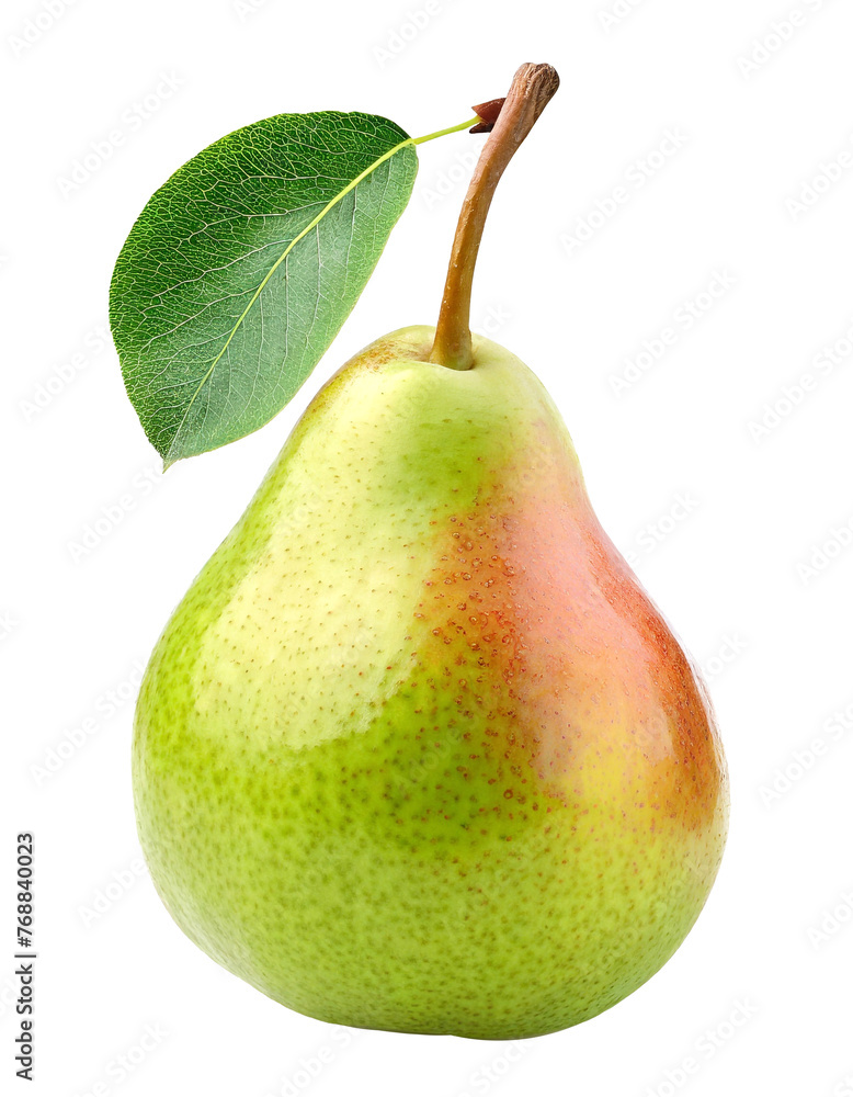 Poster pear isolated on white background. clipping path. full depth of field
