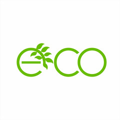 Eco logo design. Illustration of the word 