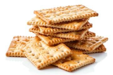 Stack of crackers or diet-fit loaves isolated on a white background