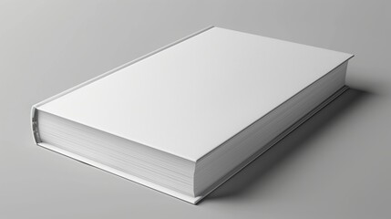 Hardcover book white mock up on grey background - obrazy, fototapety, plakaty