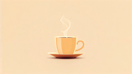 Obraz premium Warm cup of coffee on pastel background
