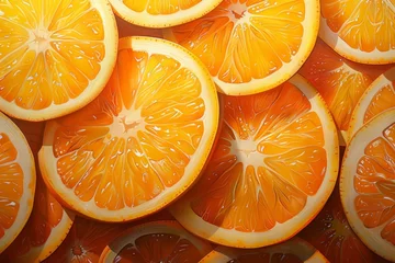 Foto op Plexiglas Orange slices background watercolor illustration © fotogurmespb