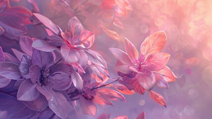 Abstract pink purple floral background, zen aromatherapy massage yoga background, digital illustration, digital painting, cg artwork, realistic illustration - obrazy, fototapety, plakaty