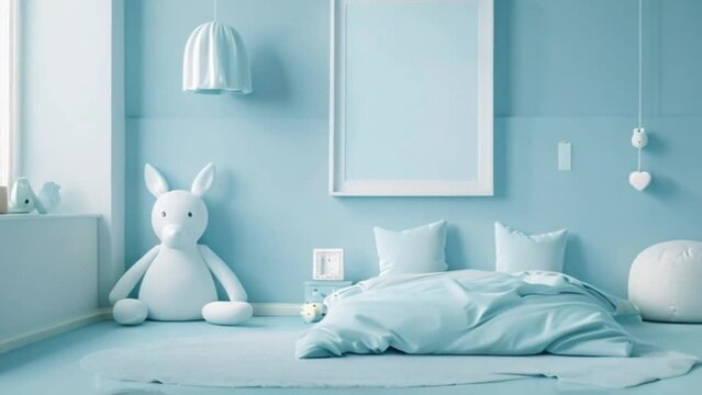 video blue children's bedroom