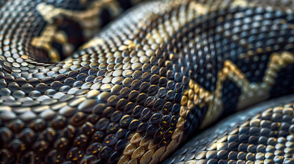 Serpentine patterns: close-up of snake scales
