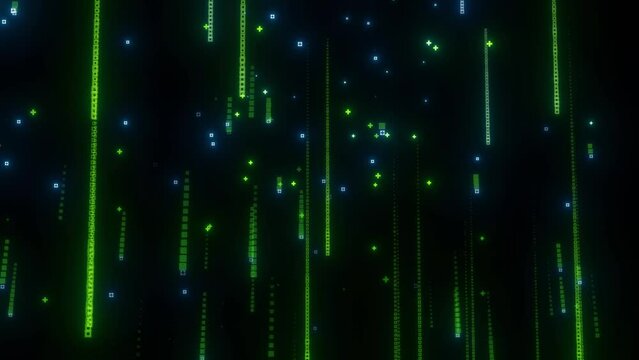 overlay abstract green light background with stars black background