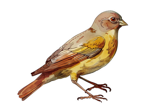 Colorful watercolors birds isolated on transparent background. AI Generative