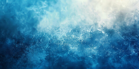 Abstract blue frosted glass background,  blue blurred grainy texture, frozen ice, blue smoke gradient, banner
