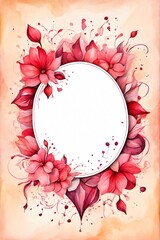 Design-Vorlage - Roter ovaler Rahmen aus Blüten