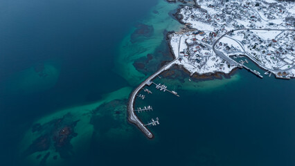 Lofoten Drone Norway Winter Shot