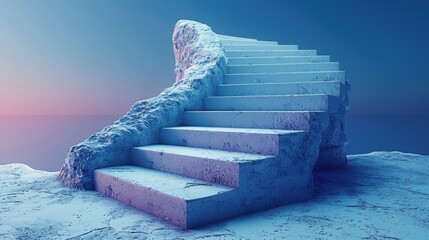 Isometric 3d render Stairs 
