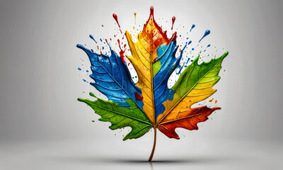 Artistic Alchemy: Leaf Splash Watercolor Backgrounds by Generative AI
