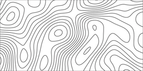 Abstract Topographic line art background. Mountain topographic terrain map background with white shape lines.Geographic map conceptual design.Black on white contour height lines