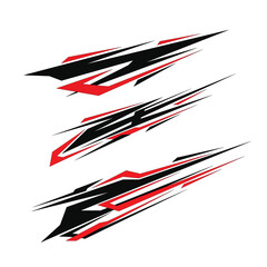 car wrapping decal template vector design. racing car body decals