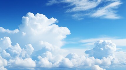 Blue sky with white clouds background - Powered by Adobe
