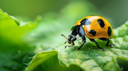 Fototapeta premium Beetle Close Up on Leaf