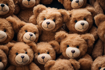 Generative AI of a a bunch of teddy bears. 