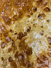 Dessert caramel honeycomb surface background baked 