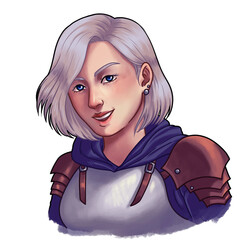 Girl in armor character portrait