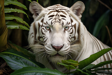 Generative ai of a white tiger.