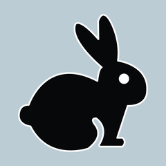 Rabbit vector icon. Flat Rabbit pictogram is isolated on a different color background. Rabbit logo icon. Rabbit icon in trendy design style. Vector illustration. Eps file 361.