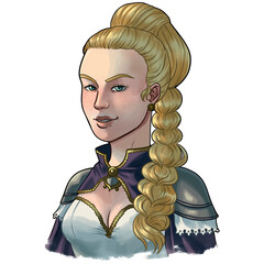 Girl in armor character portrait