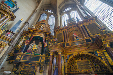 Mildred Cecil, Lady Burghley and Anne Countess of Oxford tomb at Chapel of St Nicholas in...