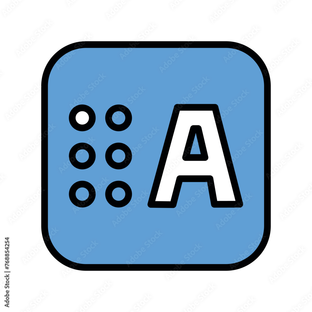 Aufkleber braille translator color line icon. web accessibility. vector isolated element.